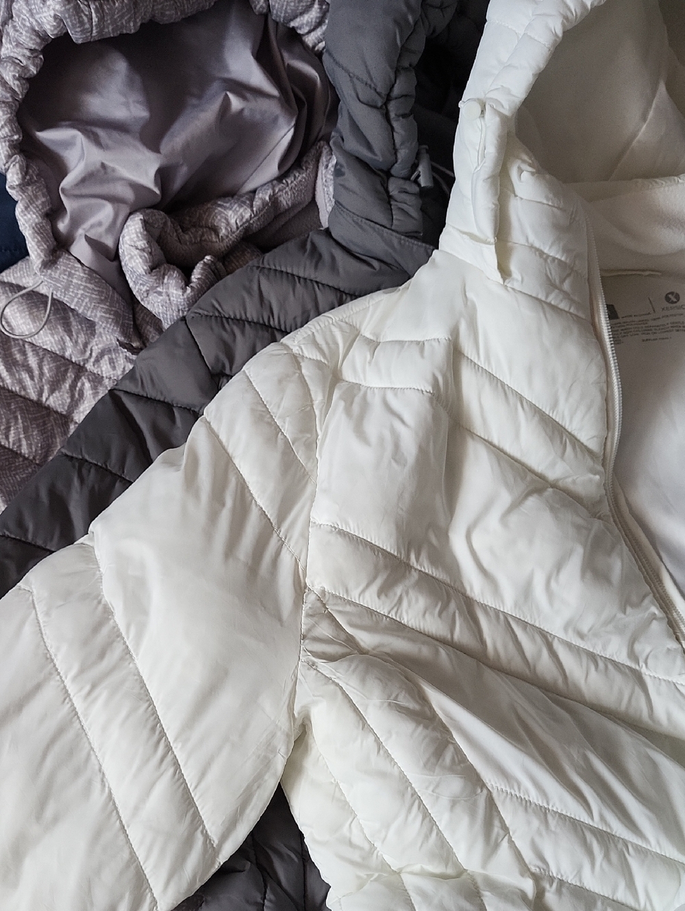 Set Of 3 Xersion Quilted Hooded Puffer Jackets